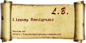 Lippay Benignusz névjegykártya